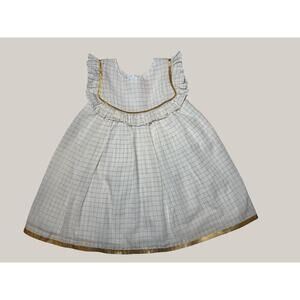 Venus Baby Girl Party Dress White Golden Size 20 (3T) Feminine Preppy